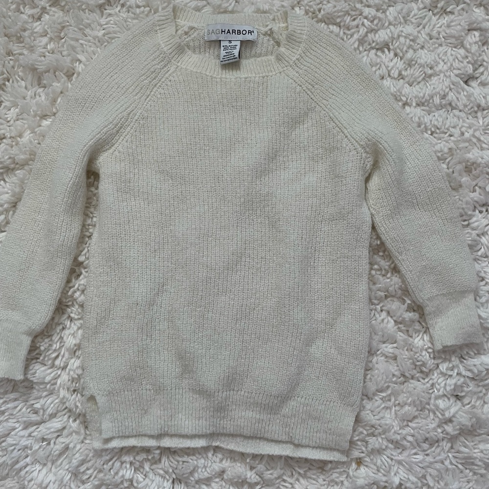 white sweater